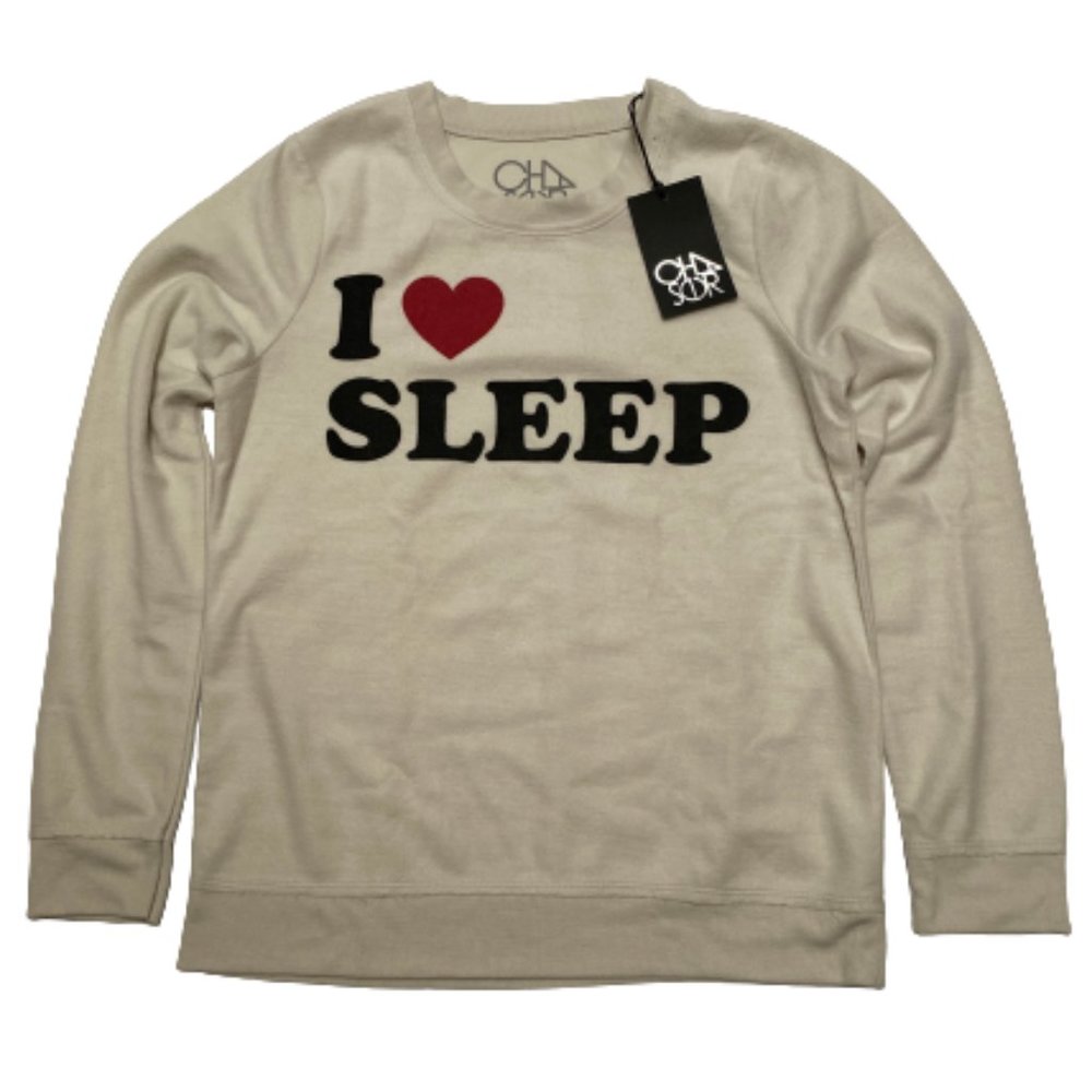 Chaser "I Heart Sleep" Long Sleeve Pullover NWT